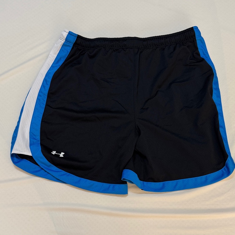 Under Armour Black Shorts with Blue and White Accents